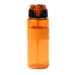 Bidon de sport en plastique recyclé avec doseur type paille 700 ml couleur orange deuxième vue