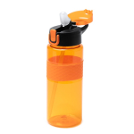 Bidon de sport en plastique recyclé avec doseur type paille 700 ml couleur orange vue détaillée 1
