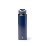 Gourde anti-fuite en inox recyclé avec anse et paille 700 ml couleur bleu roi deuxième vue