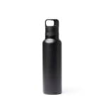 Bouteille isotherme en inox recyclé avec bouchon à bouton 750 ml couleur noir deuxième vue