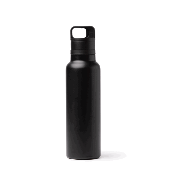 Bouteille isotherme en inox recyclé avec bouchon à bouton 750 ml couleur noir