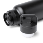 Bouteille isotherme en inox recyclé avec bouchon à bouton 750 ml couleur noir vue détaillée 2