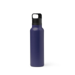 Bouteille isotherme en inox recyclé avec bouchon à bouton 750 ml couleur bleu marine deuxième vue