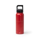 Bouteille en inox recyclé avec bouchon à ouverture par pression 500 ml couleur rouge foncé deuxième vue