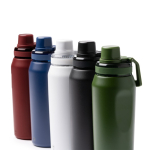 Gourde en inox recyclé avec bouchon translucide et anse 600 ml couleur blanc vue détaillée 1