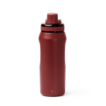 Gourde en inox recyclé avec bouchon translucide et anse 600 ml couleur rouge foncé deuxième vue