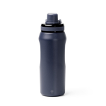 Gourde en inox recyclé avec bouchon translucide et anse 600 ml couleur bleu marine deuxième vue