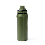 Gourde en inox recyclé avec bouchon translucide et anse 600 ml couleur vert foncé deuxième vue