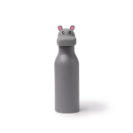 Gourde isotherme au design enfant avec bouchon tête d’animal 450 ml couleur gris deuxième vue
