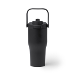 Bouteille isotherme en inox recyclé avec ouverture par bouton 550 ml couleur noir deuxième vue