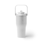 Bouteille isotherme en inox recyclé avec ouverture par bouton 550 ml couleur blanc deuxième vue