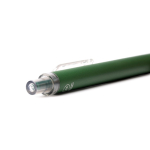 Stylo bille en aluminium recyclé mat, clip transparent et encre bleue couleur noir vue détaillée 2