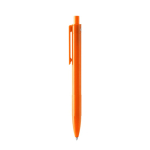 Stylo à bille en plastique recyclé avec clip assorti, encre bleue couleur orange deuxième vue