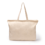 Sac en coton avec fermeture éclair et soufflet 230 g/m² couleur naturel deuxième vue