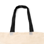 Sac en coton 100 % avec anses longues colorées 140 g/m² couleur noir vue détaillée 2
