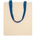 Sac en coton 100 % avec anses longues colorées 140 g/m² couleur bleu roi deuxième vue
