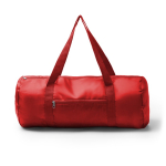 Sac de sport pliable en plastique recyclé avec fermeture éclair couleur rouge troisième vue