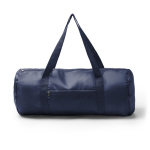 Sac de sport pliable en plastique recyclé avec fermeture éclair couleur bleu marine troisième vue