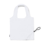 Sac de courses pliable en plastique recyclé avec cordon de serrage couleur blanc deuxième vue