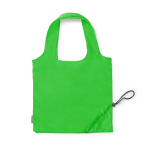 Sac de courses pliable en plastique recyclé avec cordon de serrage couleur vert deuxième vue