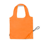 Sac de courses pliable en plastique recyclé avec cordon de serrage couleur orange deuxième vue