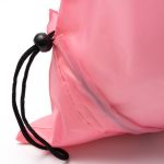 Sac de courses pliable en plastique recyclé avec cordon de serrage couleur rose vue détaillée 3