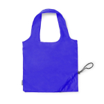 Sac de courses pliable en plastique recyclé avec cordon de serrage couleur bleu roi deuxième vue