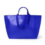 Sac réutilisable à soufflet avec anses renforcées en plastique tissé couleur bleu roi deuxième vue