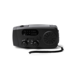 Radio d’urgence multifonction, lampe torche et sirène SOS 2 000 mAh couleur noir deuxième vue