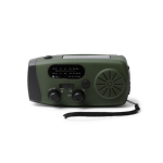 Radio d’urgence multifonction, lampe torche et sirène SOS 2 000 mAh couleur vert foncé deuxième vue
