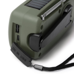 Radio d’urgence multifonction, lampe torche et sirène SOS 2 000 mAh couleur vert foncé vue détaillée 4