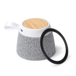 Enceinte sans fil en bambou avec support magnétique 5 W couleur gris clair première vue d'usage