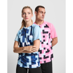 T-shirt technique unisexe en polyester 150 g/m² Roly Direct Ventor couleur rose pastel vue détaillée 4