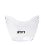 Seau à glace transparent avec poignées en plastique résistant 4 L vue principale