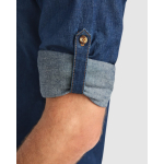 Chemise en denim de coton avec tissu stretch 210g/m² Roly Direct Lujan couleur bleu jean vue détaillée 4