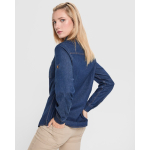 Chemise en jean pour femme, manches longues 210 g/m² Roly Direct Lujan couleur bleu jean vue détaillée 4