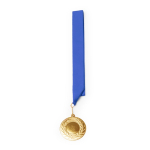 Médaille en métal avec ruban en polyester et mousqueton Ø 5 cm couleur bleu roi deuxième vue