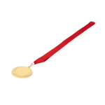 Médaille métallique avec ruban en polyester et mousqueton Ø 7 cm couleur rouge première vue d'usage