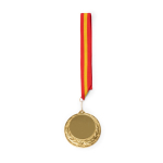 Médaille métallique avec ruban en polyester et mousqueton Ø 7 cm couleur rouge foncé deuxième vue