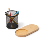 Stylo multifonction avec charge sans fil 15 W et bambou couleur naturel vue détaillée 2