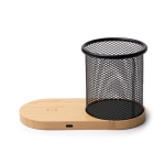 Stylo multifonction avec charge sans fil 15 W et bambou couleur naturel vue détaillée 3