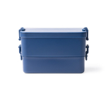 Lunch box en plastique à double compartiment avec couverts 2,3 L couleur bleu marine deuxième vue