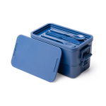 Lunch box en plastique à double compartiment avec couverts 2,3 L couleur bleu marine première vue d'usage