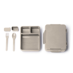 Lunch box en plastique anti-fuite avec compartiments et couverts 1 L couleur beige deuxième vue