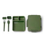Lunch box en plastique anti-fuite avec compartiments et couverts 1 L couleur vert foncé deuxième vue
