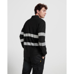Polo unisexe manches longues haute visibilité 220 g/m² Roly Foran L/S couleur noir vue détaillée 2