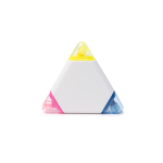 Surligneur 3 en 1 triangulaire en plastique avec 3 coloris différents couleur blanc deuxième vue