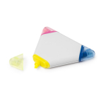 Surligneur 3 en 1 triangulaire en plastique avec 3 coloris différents couleur blanc vue détaillée 1