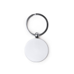 Porte-clés métallique rotatif, finition mate et surface de marquage couleur gris deuxième vue