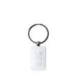 Porte-clés métallique rotatif, finition mate et surface de marquage vue principale